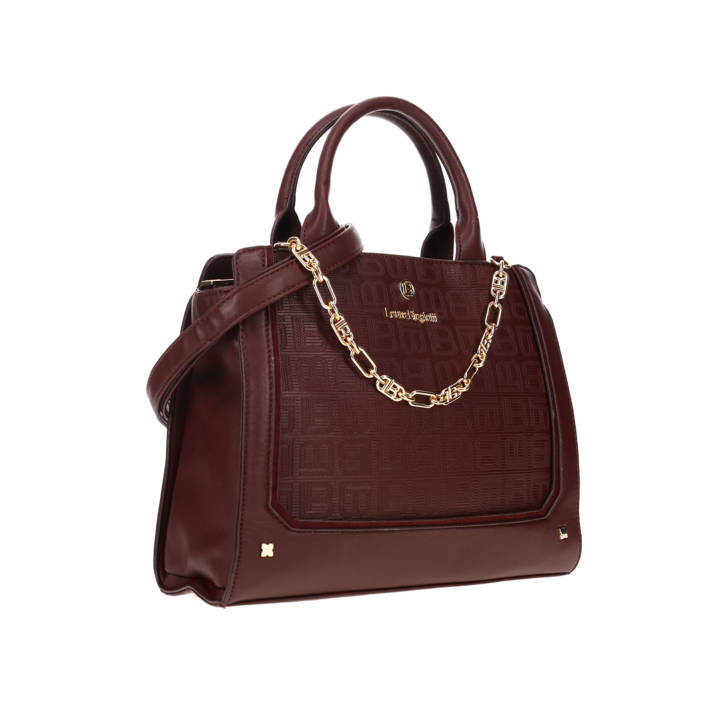 Burgundy handbag