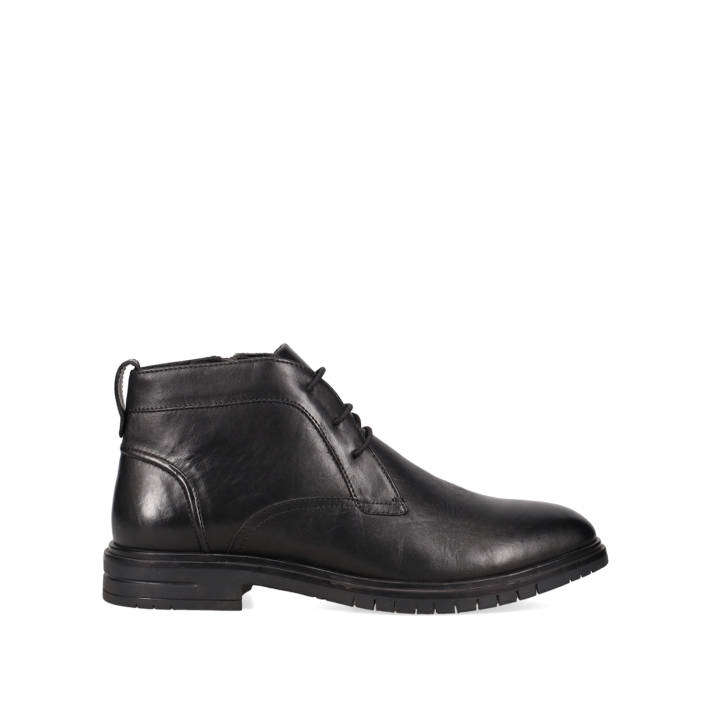 Men''s black leather bootie