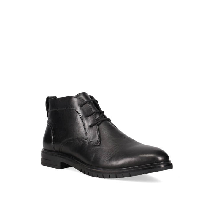Men''s black leather bootie
