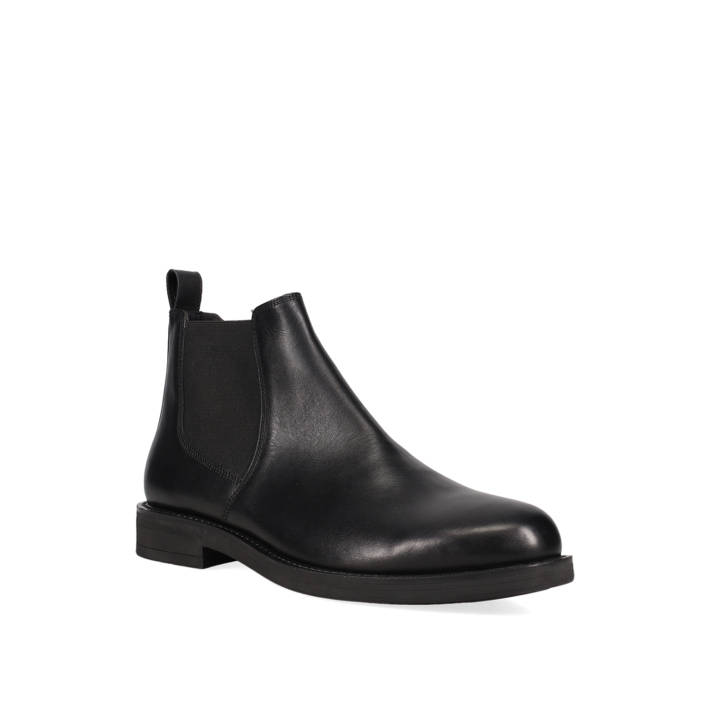Men''s black leather bootie