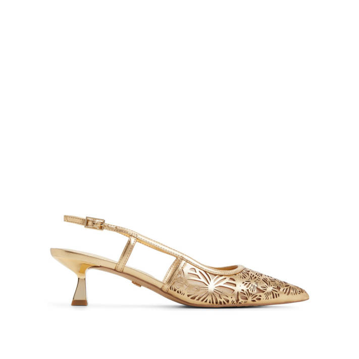Gold slingback pump ELEGANT
