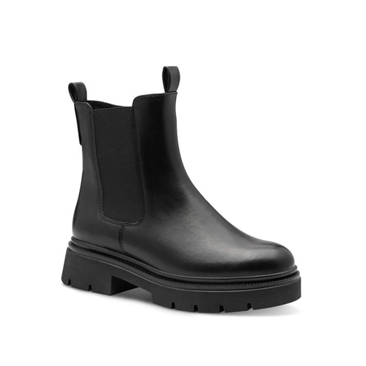 Black leather Chelsea bootie