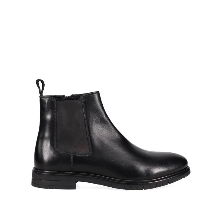 Μαύρο ανδρικό δερμάτινο Chelsea μποτάκι