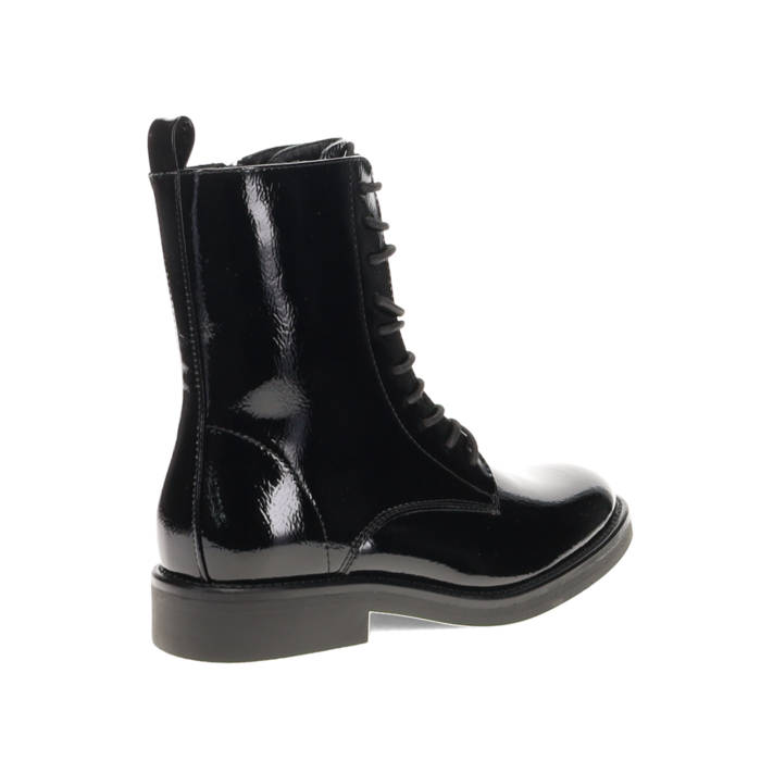 Black patent army bootie