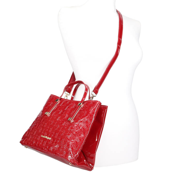 Κόκκινη τσάντα χειρός λουστρίνι