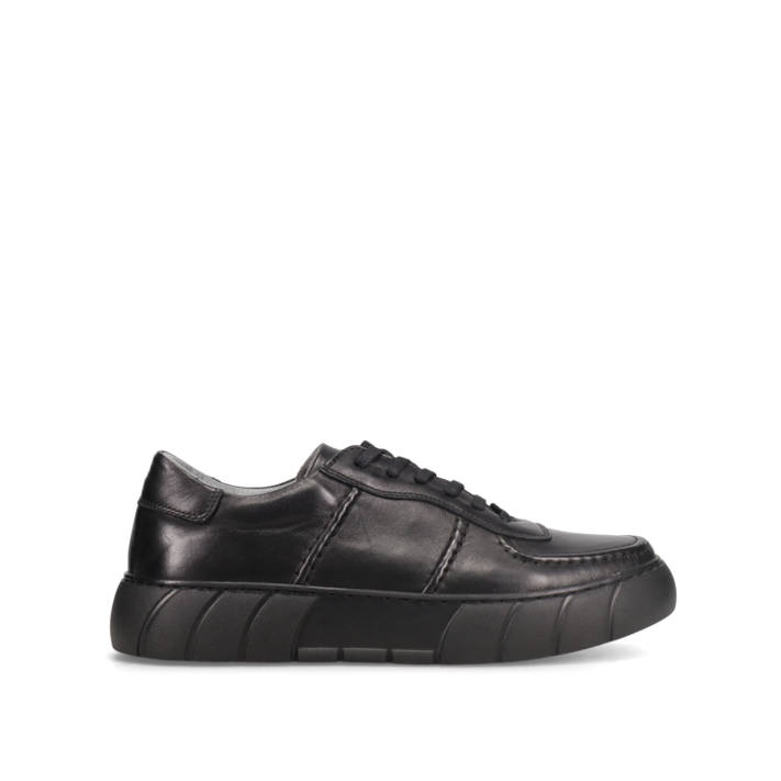 Μαύρο δερμάτινο ανδρικό sneaker