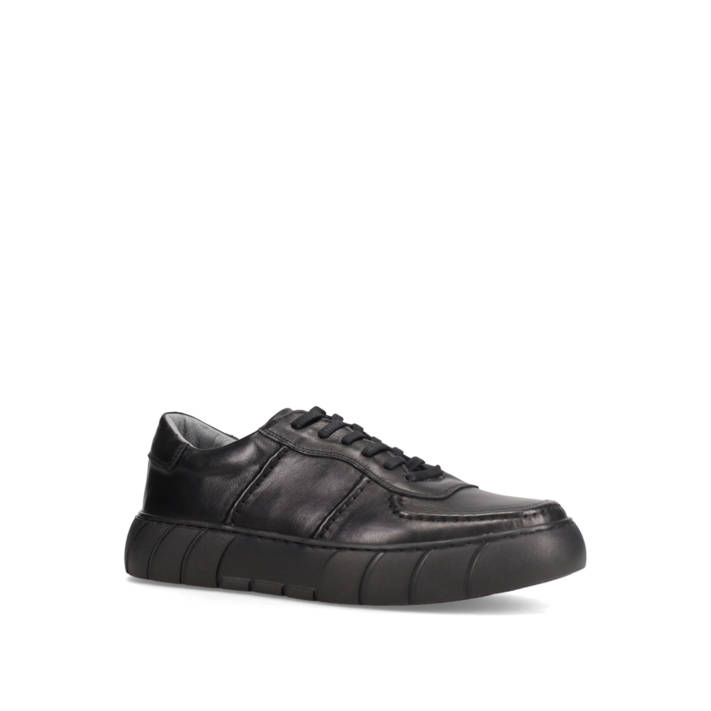 Μαύρο δερμάτινο ανδρικό sneaker