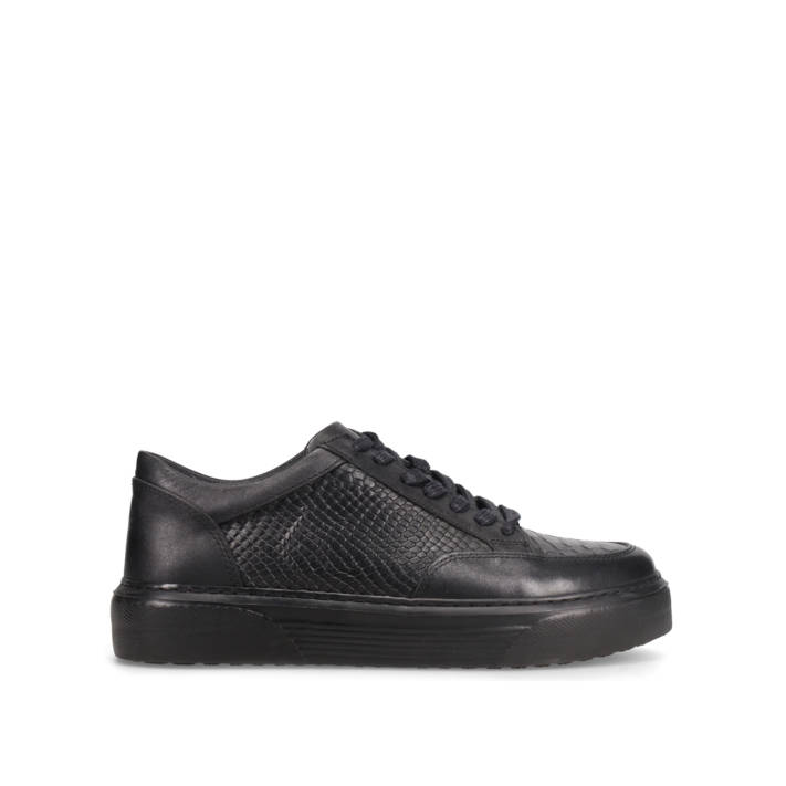 Μαύρο δερμάτινο ανδρικό sneaker
