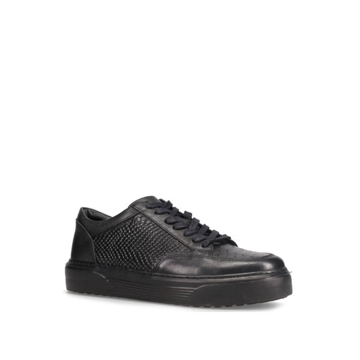Μαύρο δερμάτινο ανδρικό sneaker
