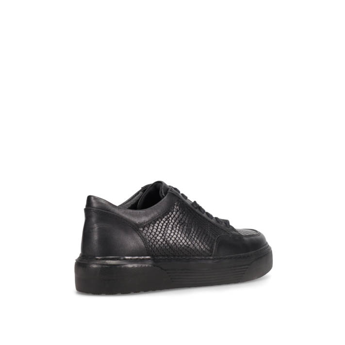 Μαύρο δερμάτινο ανδρικό sneaker