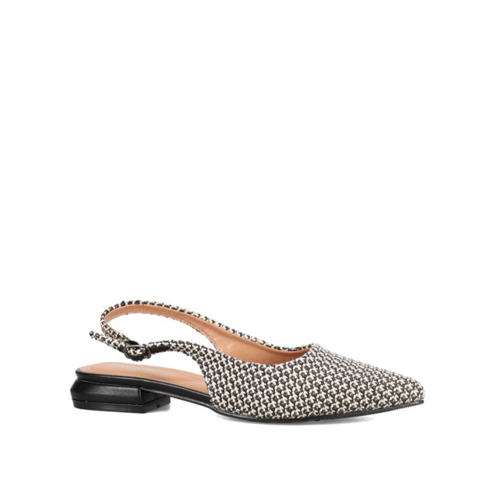 Black wooven slingback ballet flat