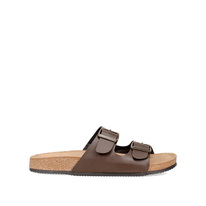 Καφέ ανδρικό footbed σανδάλι