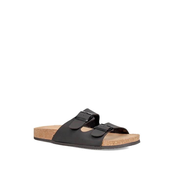 Μαύρο ανδρικό footbed σανδάλι
