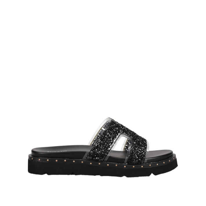 Black footbed sandal