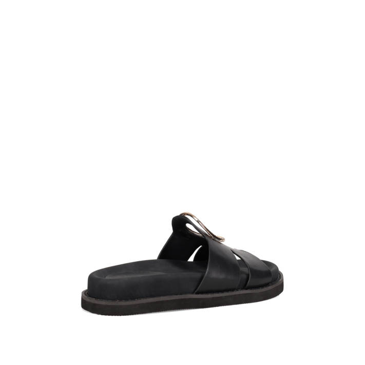 Black footbed sandal