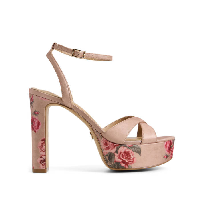 Beige satin sandal ROSINE