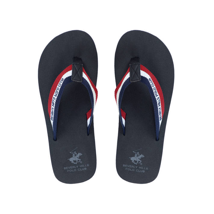 Mens black thong sandal