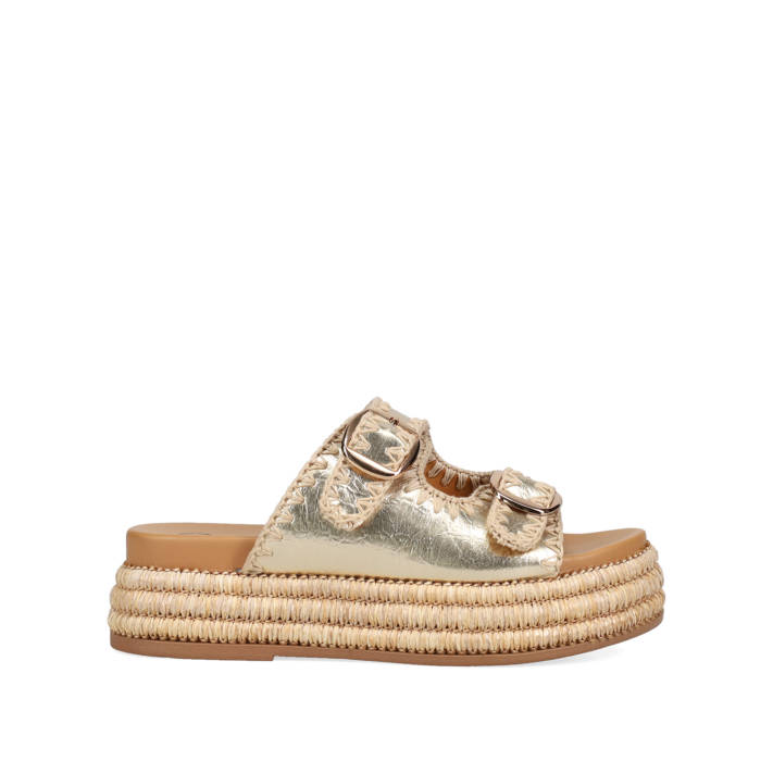 Gold flatform sandal