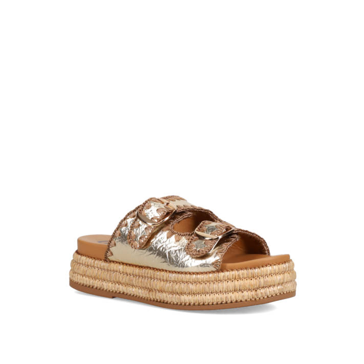 Gold flatform sandal