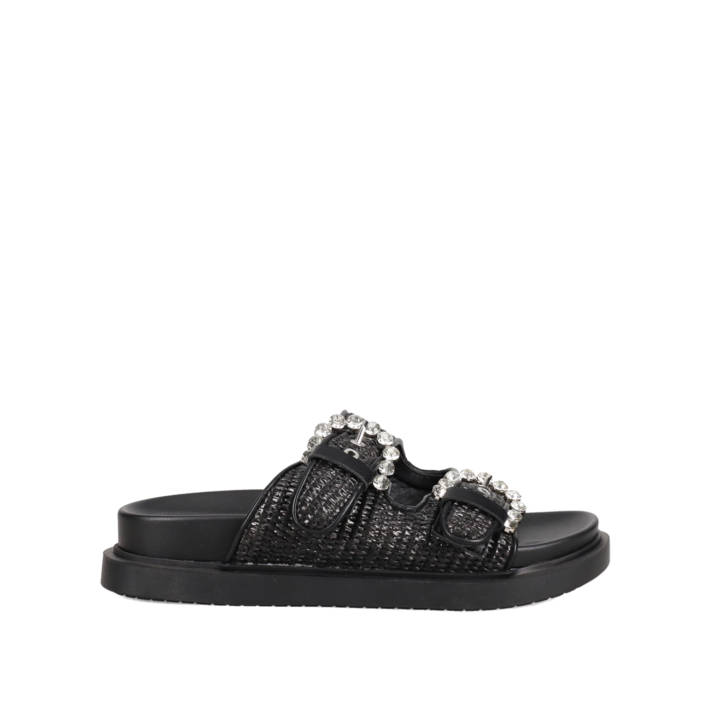 Black footbed sandal