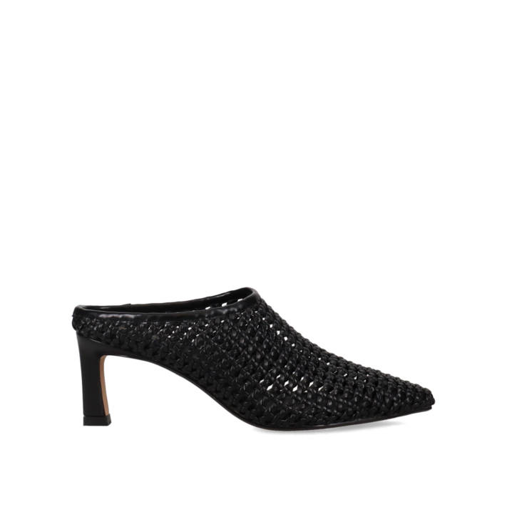 Black woven mule