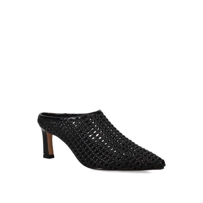 Black woven mule