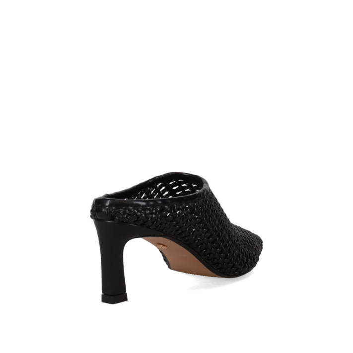 Black woven mule