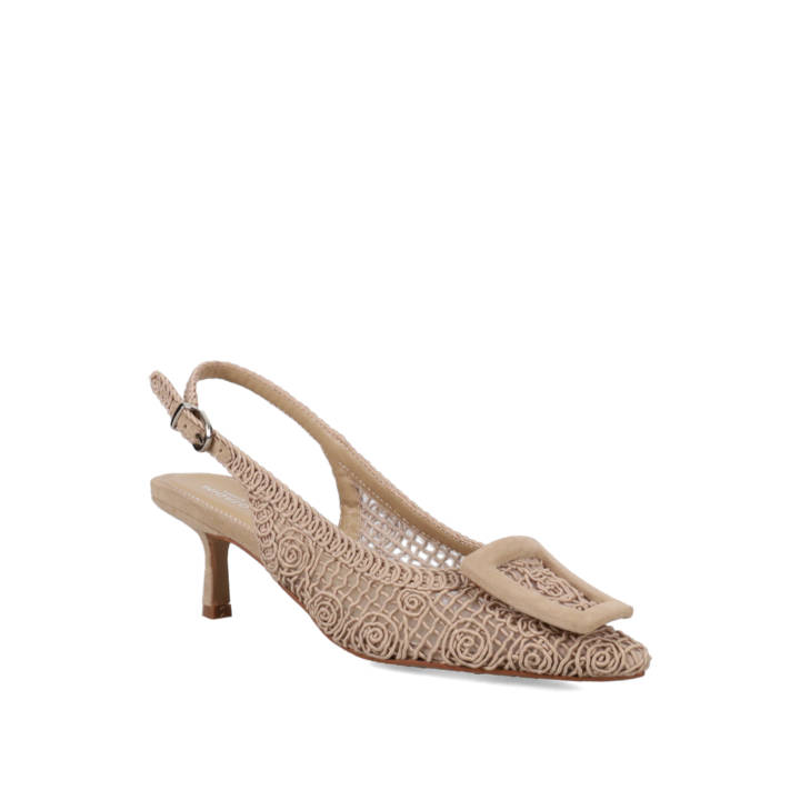 Beige slingback pump