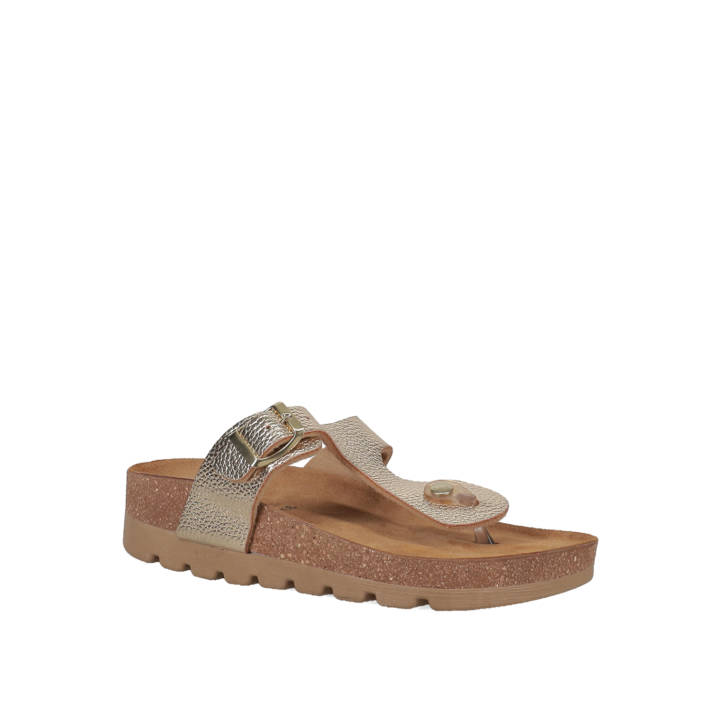 Gold footbed sandal