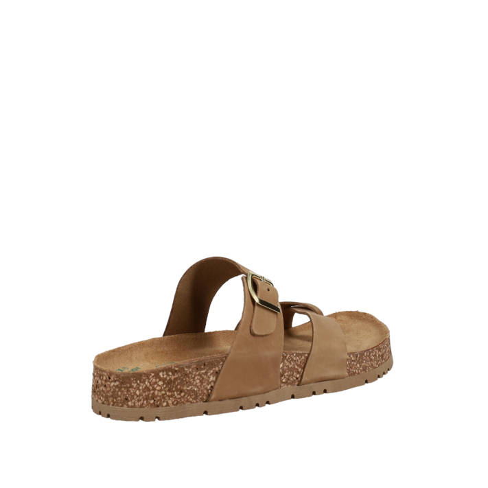 Taupe leather footbed sandal