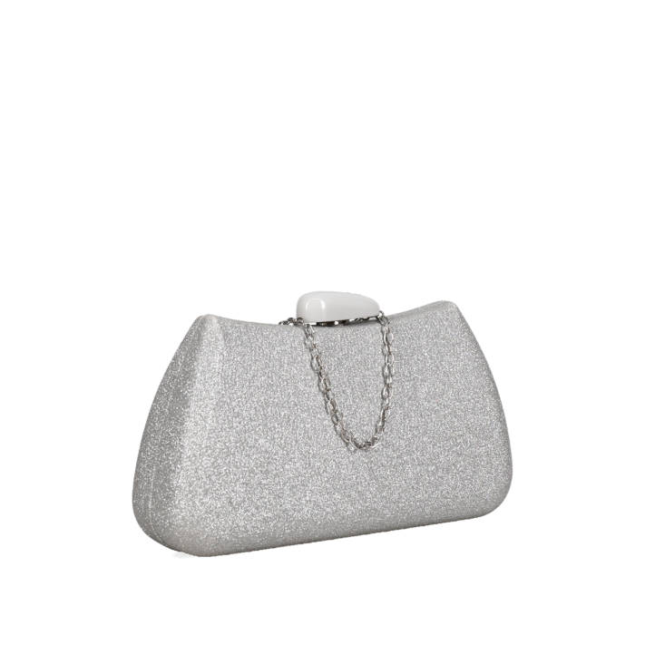 Ασημί clutch τσαντάκι