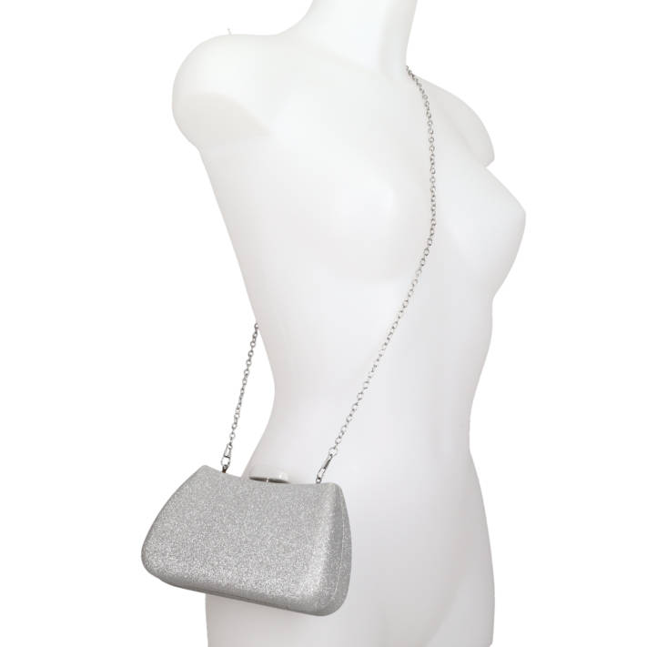 Ασημί clutch τσαντάκι