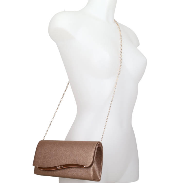 Rose gold envelope bag