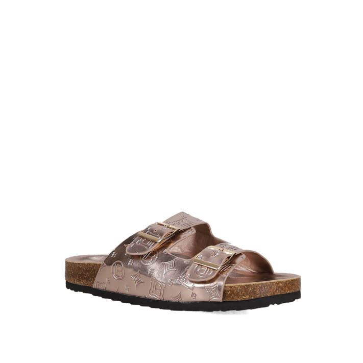 Pewter footbed sandal