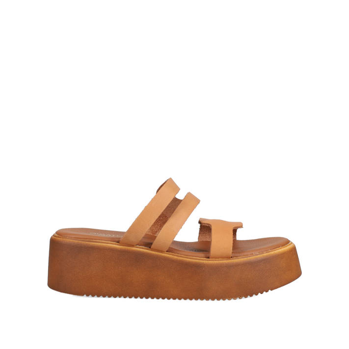 Ταμπα δερμάτινο flatform σανδάλι