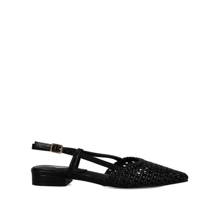 Black woven ballet flat