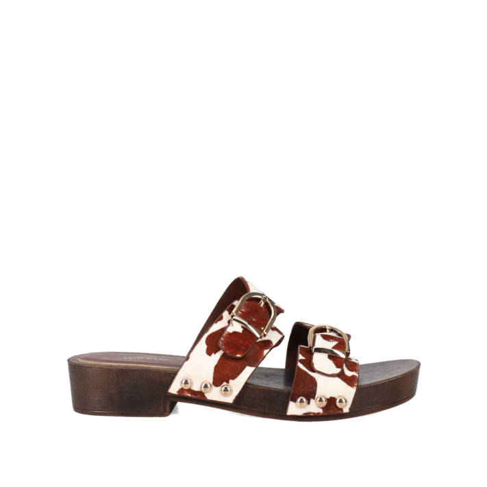 Animal print δερμάτινο mule τσόκαρο