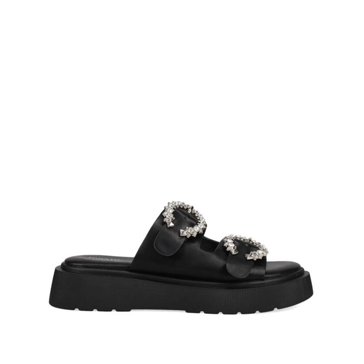 Black footbed sandal
