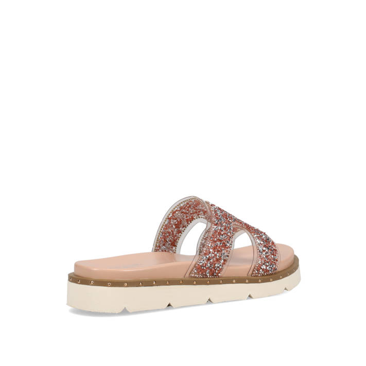 Rose gold footbed sandal