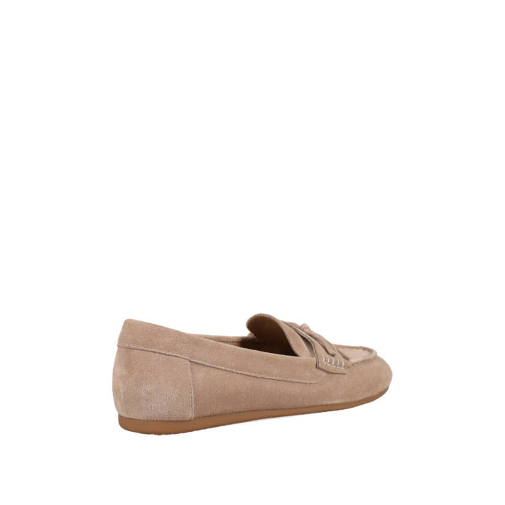 Beige leather suede moccasin