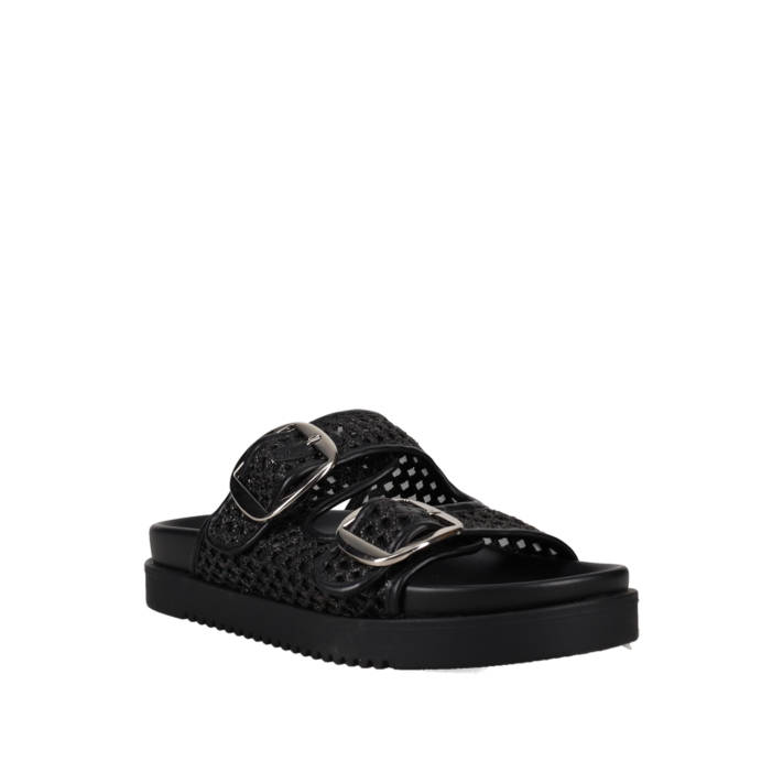 Black footbed sandal