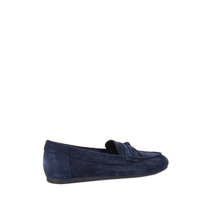 Dark blue leather suede moccasin