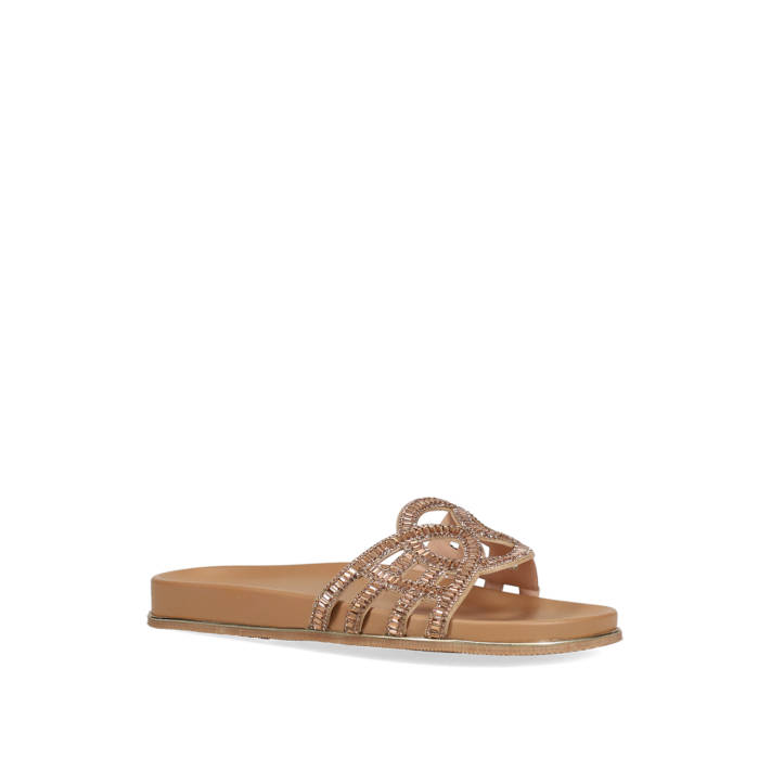 Rose gold footbed sandal