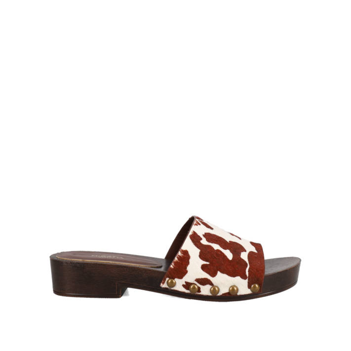 Animal print δερμάτινο mule τσόκαρο