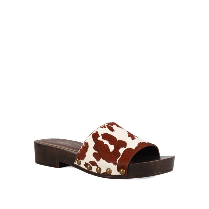 Animal print δερμάτινο mule τσόκαρο