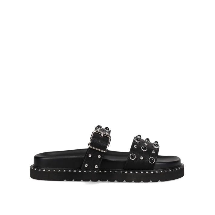 Black footbed sandal