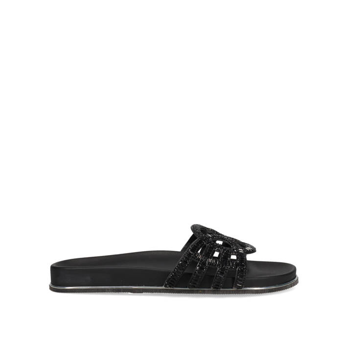 Black footbed sandal