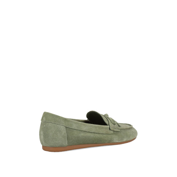 Mint green leather suede moccasin