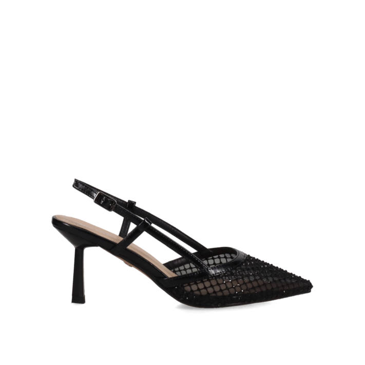 Black slingback pump