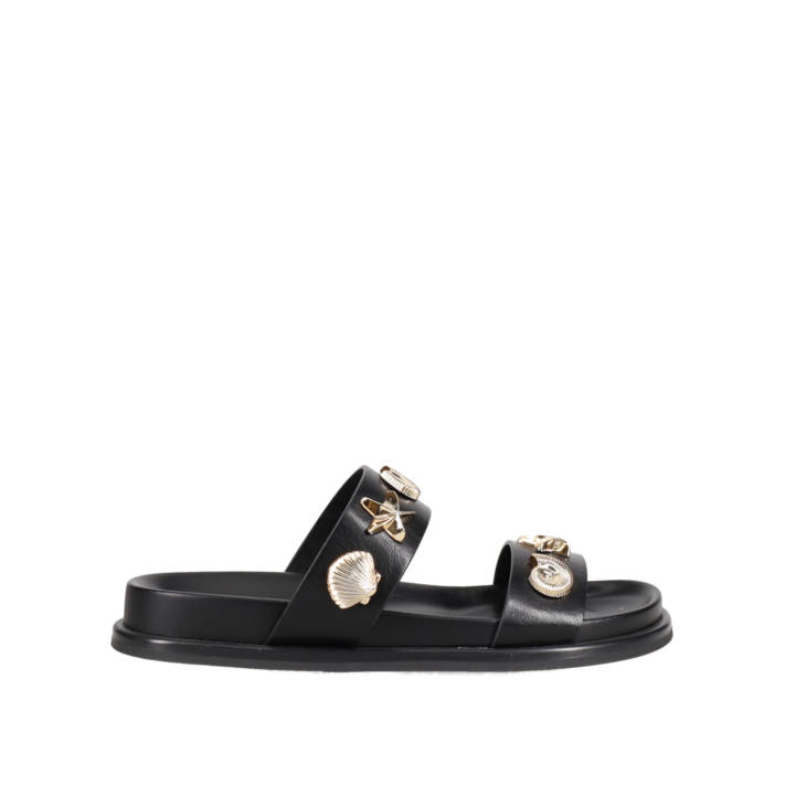 Black footbed sandal